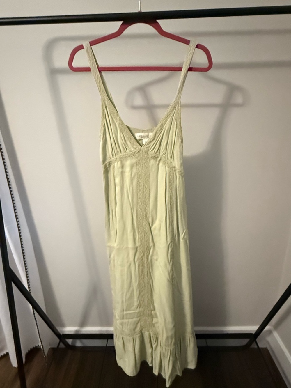 saltwater LUXE Pale Green Lace-Trim Slip Dress